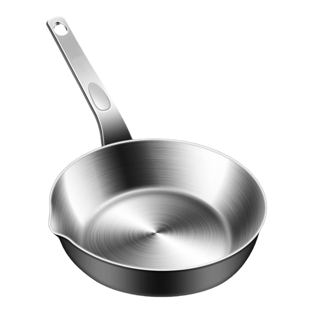 Space Saving Small Stainless Steel Skillets For Butter Melting Miniature Saucepan with Spout Ergonomic Handle Cookware
