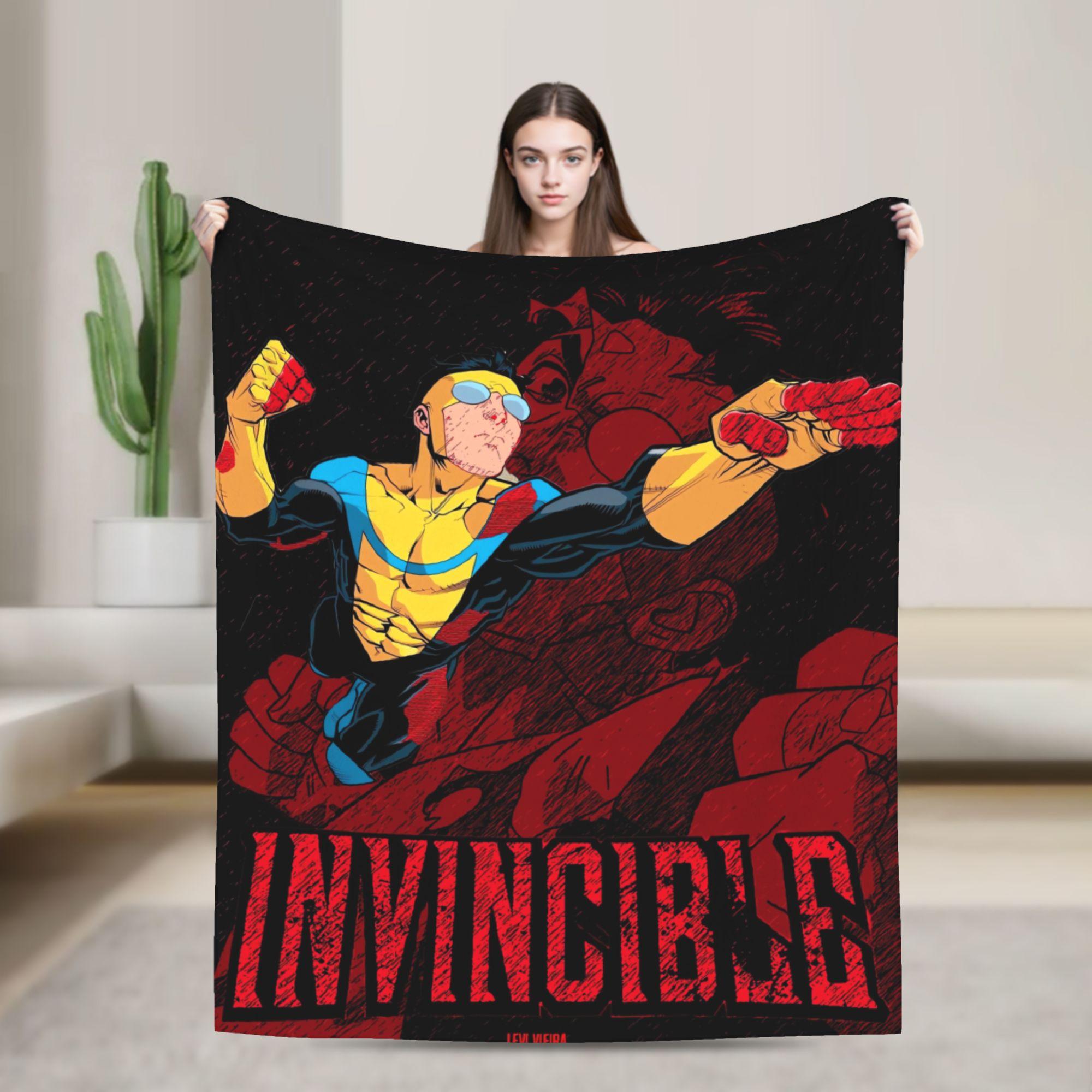 Invincible Hero Character Collage Blanket Quality Super Warm  Throw Blanket Winter Travel Outdoor Fluffy Bedspread 130x150cm