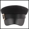 Marine Cap Wool Newsboy Cap Buckle Stylish Hat for Going Out Women Men CZ206 [White Fang] (Red)