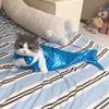 Sirena Gatto Crossdressing Costume da Bagno Divertente Forma a Coda di Pesce Bikini Carino Vestiti per Animali Domestici Cane Costume di Halloween per Animali Vestiti per Gatti