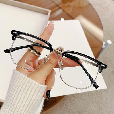 Tr2224 Eyebrow Half-Frame Glasses Men'S Models Can Be Equipped With Myopia Lenses Anti-Blue Light Literary Eye Frame Ruffian Handsome Tide
