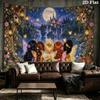 Fairyland Wonderland Wall Tapestry Aesthetic Wall Hanging Printed Fabric Blanket Decorative Tapestries for Bedroom Living Room Home Decor