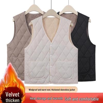 Women's Plus Size Lightweight Cotton Vest - Autumn/Winter, Short Sleeveless Top, Round Neck