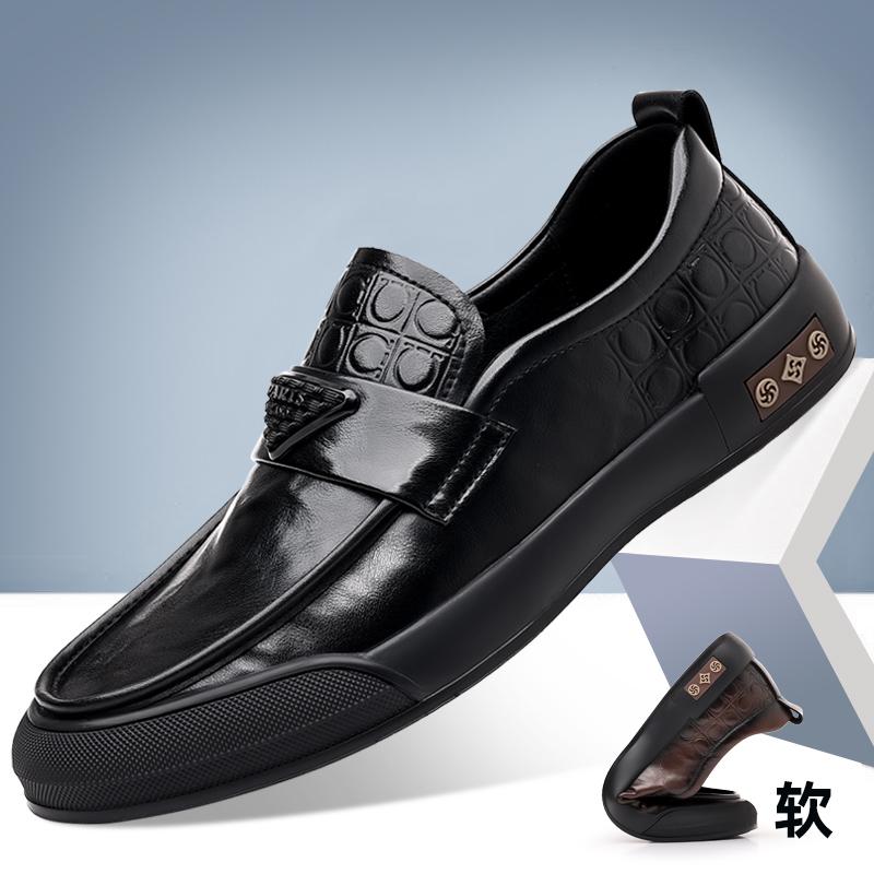 

Кожаная обувь для мужчин Натуральная кожа Повседневная обувь Модная деловая обувь Оксфорды Высококачественная дизайнерская рабочая обувь 44 чёрный