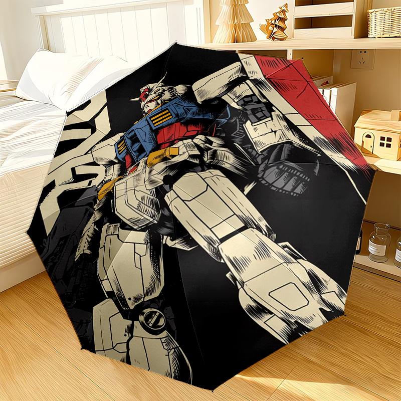 Robotic Warrior Design Umbrella 8-Frame for Travel, Camping, Casual Lightweight Portable Umbrella, Essential for Every Family Holidays Gift