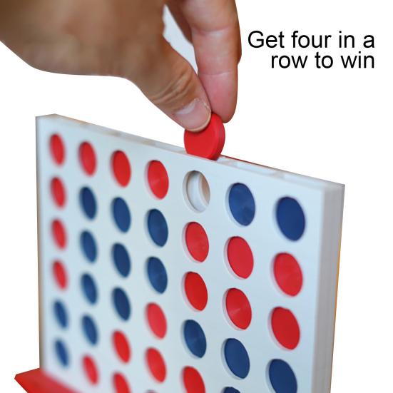 Four in A Row Board Game with Magnetic Closure Built-in Storage Travel Family Night Parties Book Shape 4 in A Row Strategy Board Game