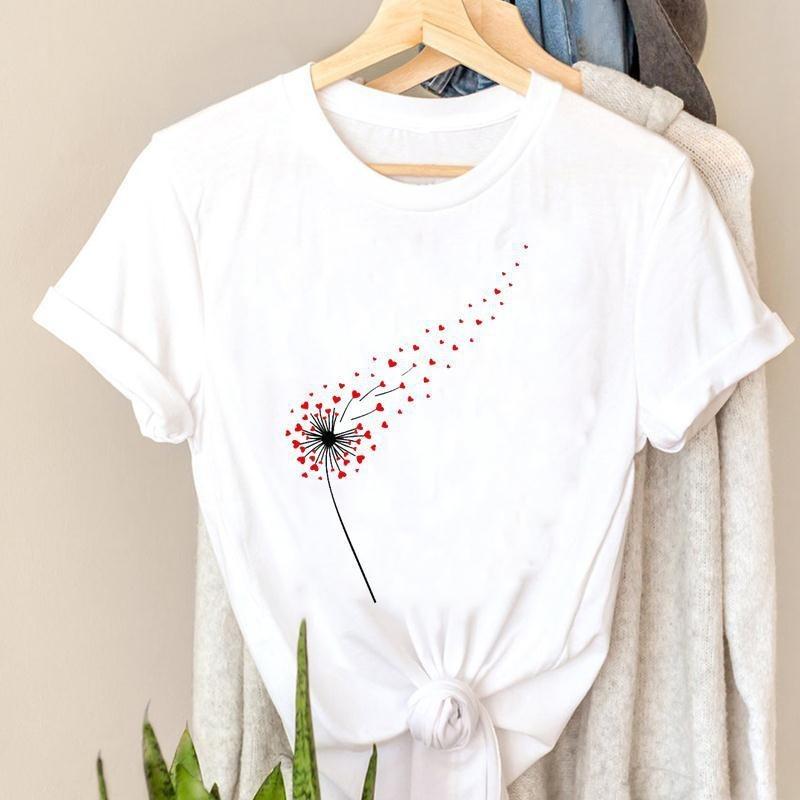 Cartone Animato Moda Signora Manica Corta Dolce Amore Carino Donna Stampa Abbigliamento Vestiti Casual T Maglietta Top T-shirt Femminile Grafica T-shirt