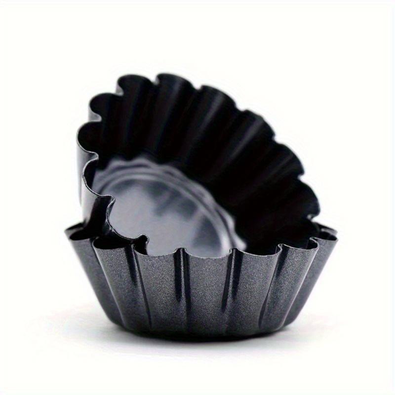 Carbon Steel Egg Tart Mold 3PCS Non Stick Thickened Chrysanthemum Lace Cake Pudding Baking Pan Set