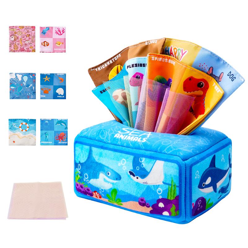 Baby Draw Paper Towel Tearing Tissue Box Baby Puzzle Early Education Montessori Children Cloth ToysYY03310