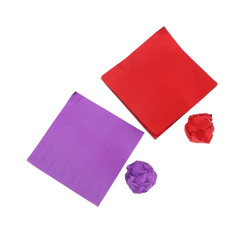 100 ks 12x12 cm DIY potravinářské hliníkové fólie ražené balicí papírové archy obaly na čokoládu, bonbóny, dekorace na svatební oslavu