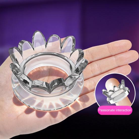 Pineapple-Textured Delay Ring Male Endurance Pleasure Enhancer with Dual Stimulation Transparent Reusable Discreet Couples Toy for Enhanced Intimacy