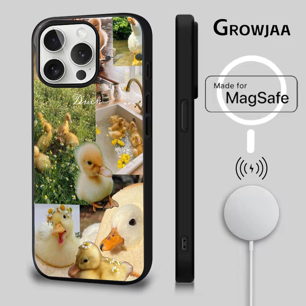 Gelbe Ente Niedliche Handyhülle Für iPhone 16e,16,15,14,13,12,11,Plus,Pro,Max,Mini Magsafe Magnetisches Kabelloses Laden