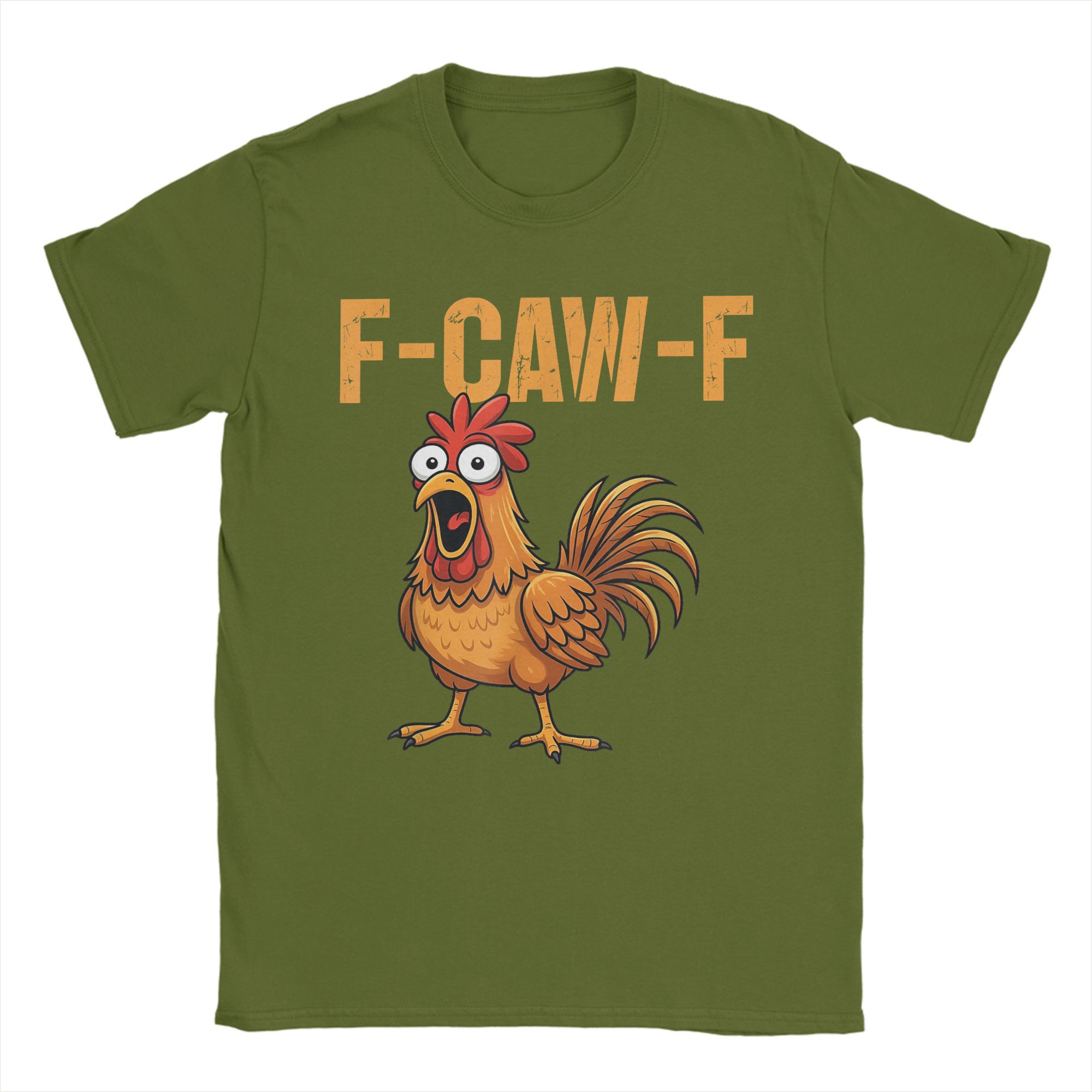 Mens T Shirt F-Caw-F Funny Chicken Humor F-Caw-F Quote Rooster Meme T Shirts Fashion  Summer Tees Streetwear Tops Plus Size 4XL