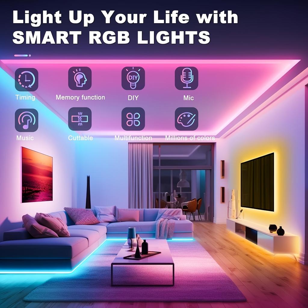 USB LED Strip Lights RGB 5050 1-40m Color Changing Bluetooth App Control Led Lamp Diode Tape Ribbon For Room Decor TV BackLight