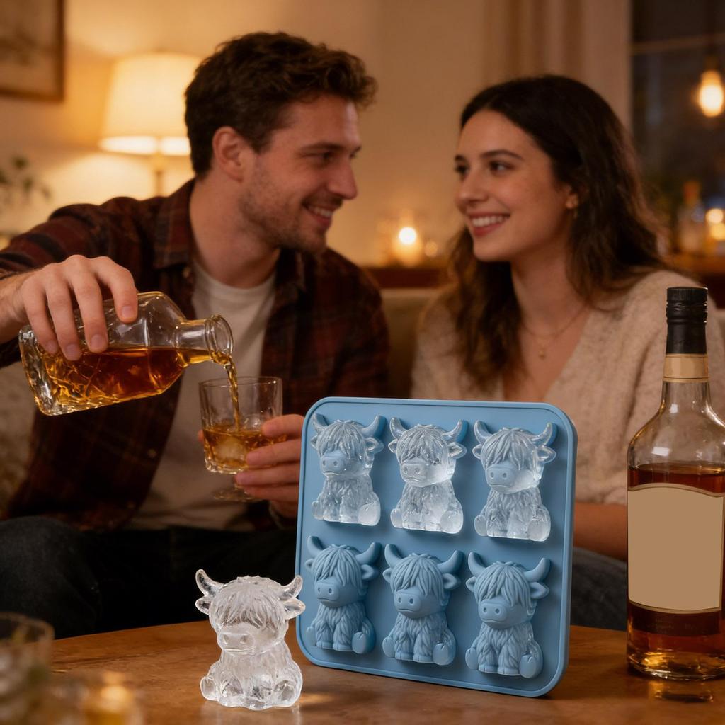 Ice Molds 6 Cute Cavity Cow Shape Maker Silicone Ice Cube Mold Fun Novelty Tray for Summer BBQ Grill Picnic Restaurant Bar