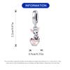 Beads Copper Charms Original Pink Tea Cup Claw Print Pendant Beads Fit Bracelet Jewelry Diy Women Gift Accessory