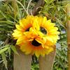 Floral Garlands For Decor Sunflower Fake Garland Rustic Realistic Flower Ribbon Decoration For Indoor Outdoor Wall Table Fence