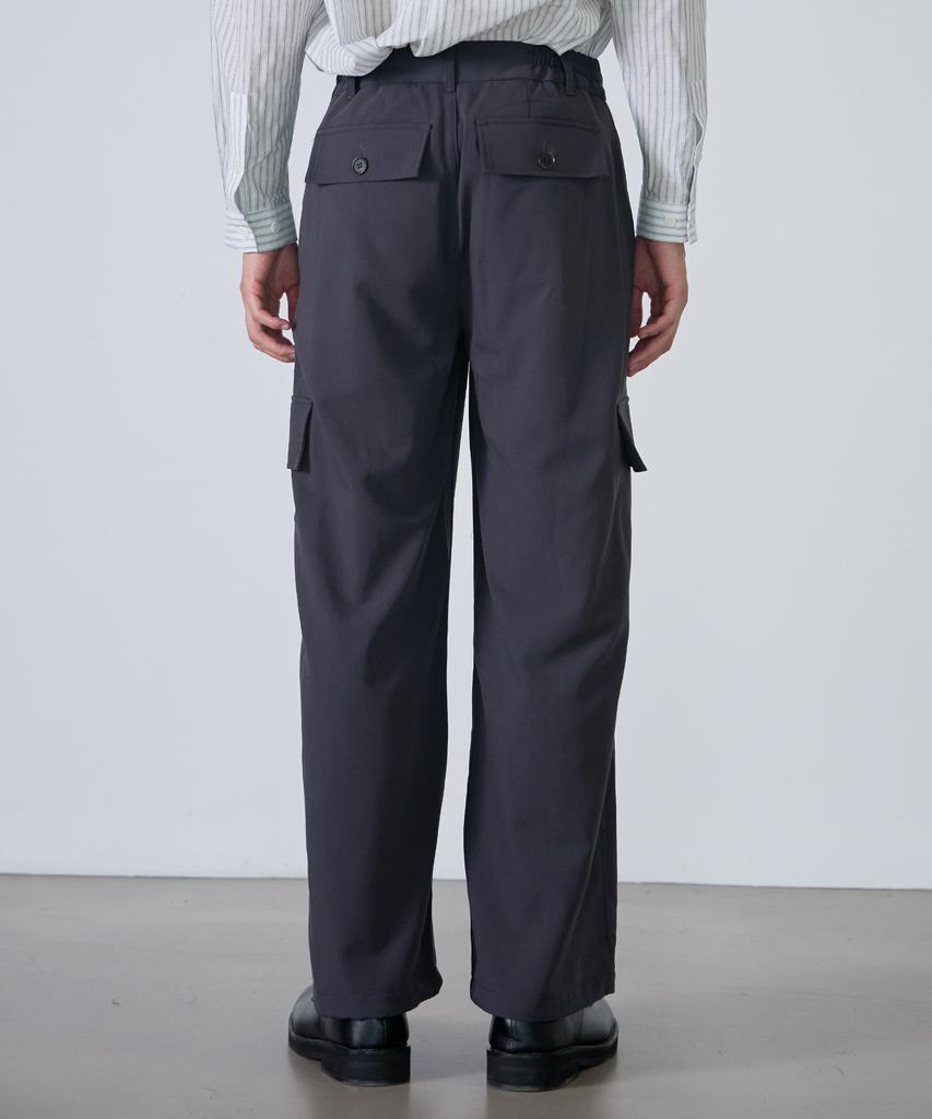 Tonilolenseu Wool Wide Cargo Pants Charcoal