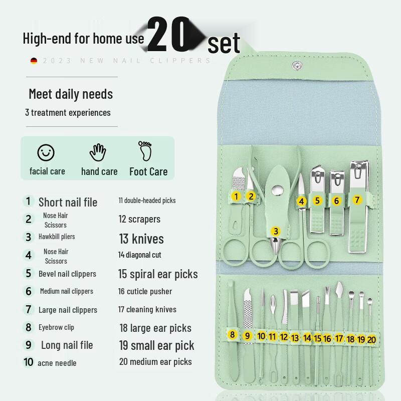 16-Piece Nail and Foot Care Set with Ear Pick Tool