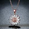 Delicate Sunflower Pendant Necklace with Luxury Marquise Cubic Zirconia Statement Accessories for WomenJewelry