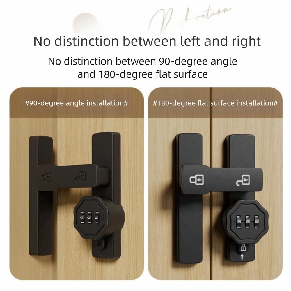Zinc Alloy Password Lock 90/180 Degree Luminous Sign Sliding Door Lock 3-Digit Combination Mechanical Password Combination Lock