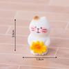 Cute Dollhouse Accessories Micro Landscape Ornament Set with Cute Cat Figurine Sunflower Miniature Pastoral Healing for Diy