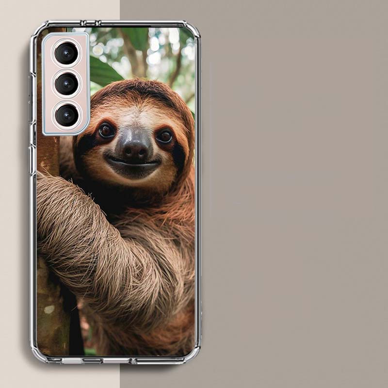 Cute Sloth Phone Case For Samsung A16 A26 A36 A56 A17 A15 A25 A35 A55 A14 A24 A34 A54 A04S A05S Galaxy Note 20 10 9 8 A9 A8 A7 A