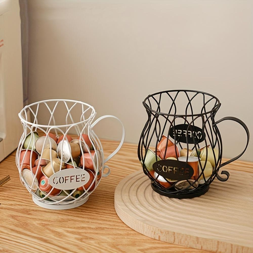 1PCS  Scandinavian-Inspired Metal Coffee Pod Holder - Elegant Kitchen & Dining Snack and Candy Storage Rack for Home or Cafe Display