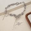 Ethnic Style Collarbone Chain Women'S Heavy Industry Retro Crystal Butterfly Fringed Necklace Temperament High-End Fashion Accessories