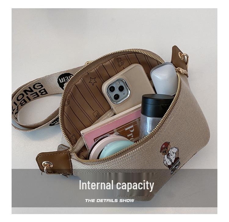 2025 Niche Versatile Little Bear Chest Bag - Simple Vertical Crossbody Sports Bag
