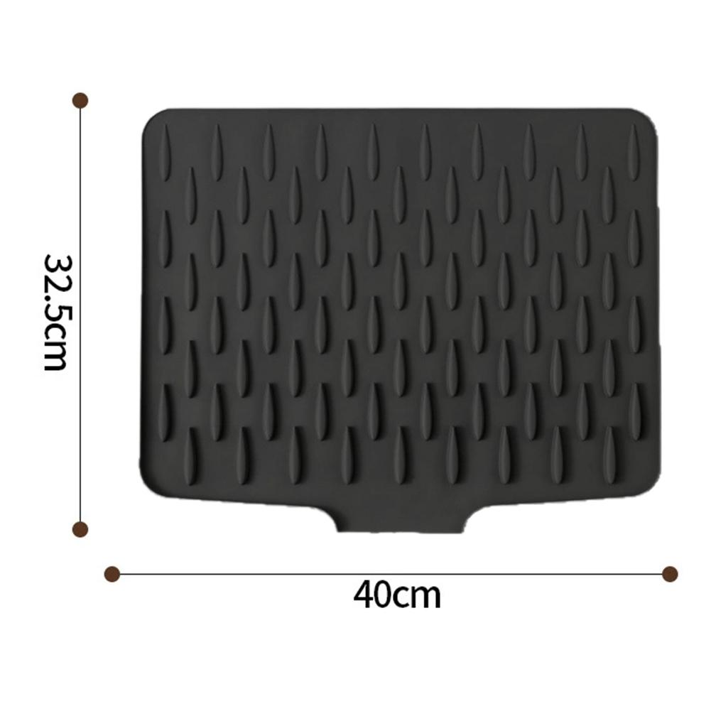 Küchenabtropfmatte,Silikon Abtropfmatte mit geneigten Wasserableitungsmatten 40*32,5cm Grau/schwarz/beige Geschirrzubehör
