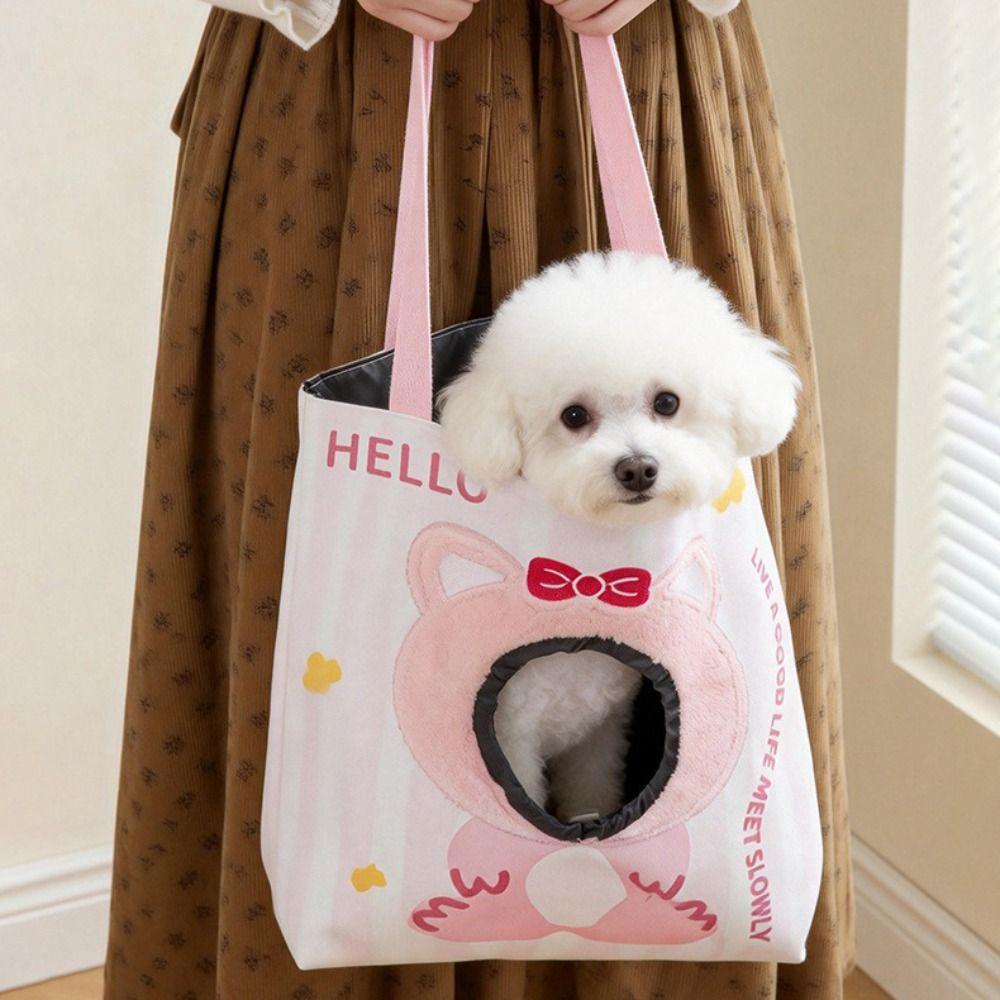 Breathable Cat Carrier Bag Portable Pet Carrying Bag Portable Canvas Pet Carrier Bag  Pet Handbag