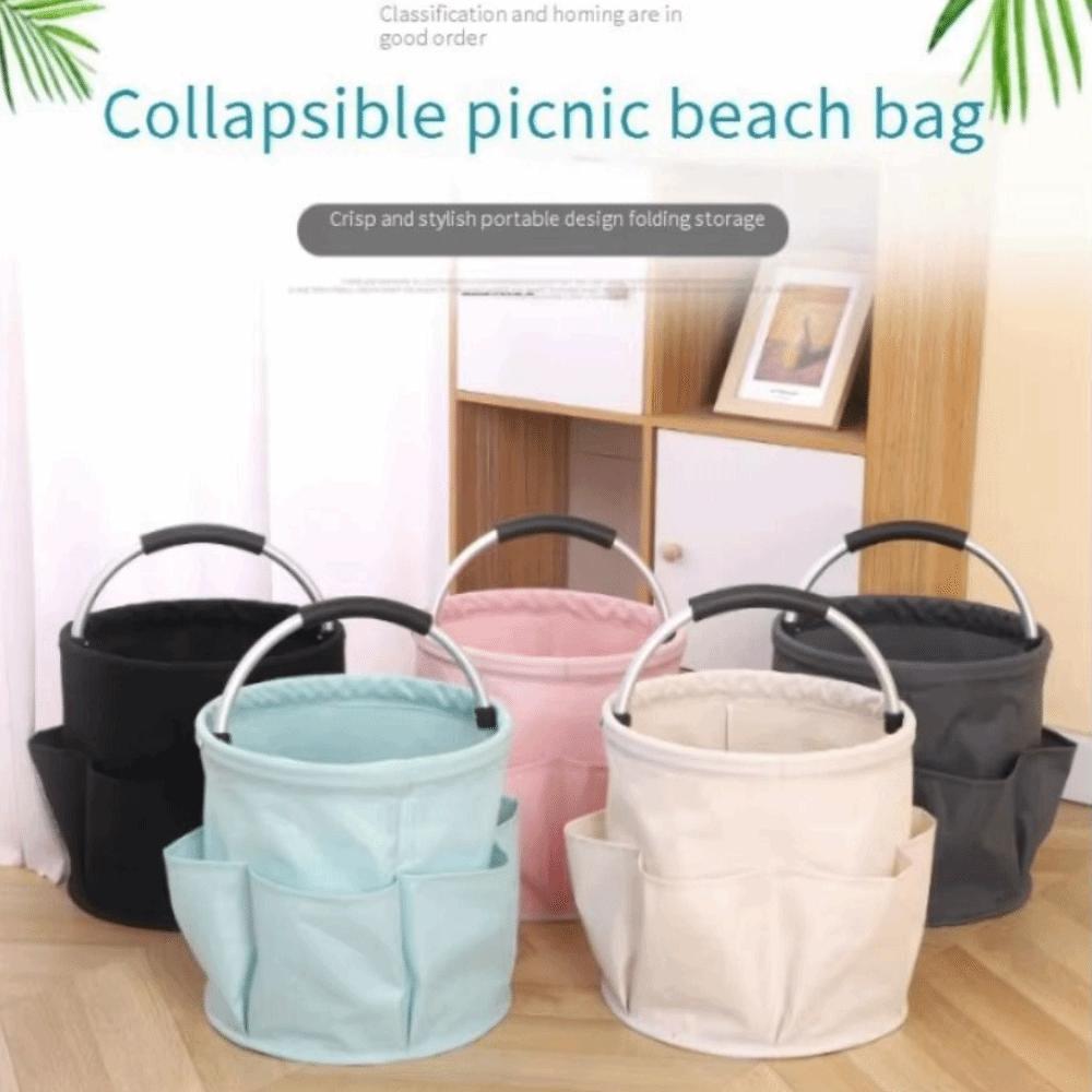 Multifunction Picnic Folding Basket Multi Pocket Electrician Toolkit Bucket  for Bathroom
