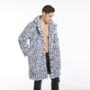 Imitation fur coat autumn and winter men's new imitation fur, jacquard leopard print large lapel collar long coat large