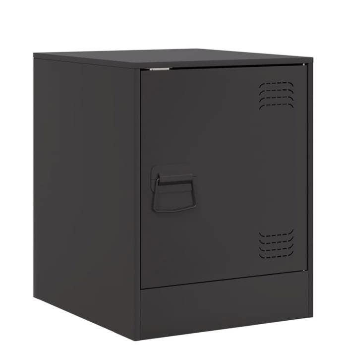 VidaXL Bedside Table Black 34.5x39x44 Cm Steel, Cabinet, Bedroom Furniture, Telephone Stand, Side Cabinet, Table 841607