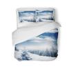 Snow Mountain Bedding Set Winter Snow Scene Comforter Cover for Boys Girls Kids 3D Duvet Cover Set Bedroom Decor 3 Pcs Full Size