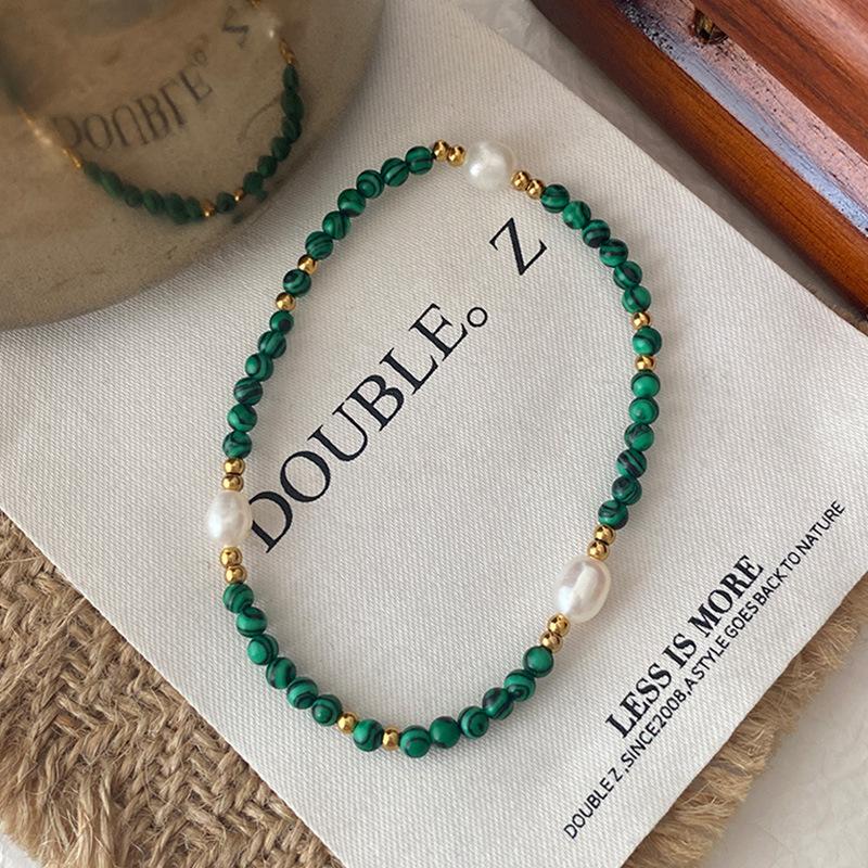 

Браслет из малахита, браслет из натурального жемчуга, уникальный дизайн, не выцветает, высококачественные национальные ретро-новые китайские украшения