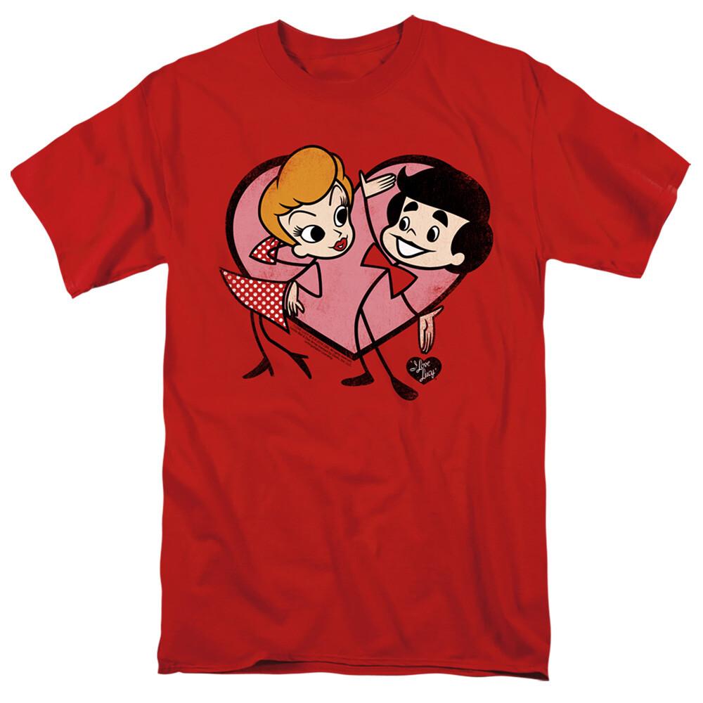 26 I Love Lucy Cartoon Love Logo T Shirt Lucy Desi Mens Licensed Classic TV Red Unisex T-Shirt XXL