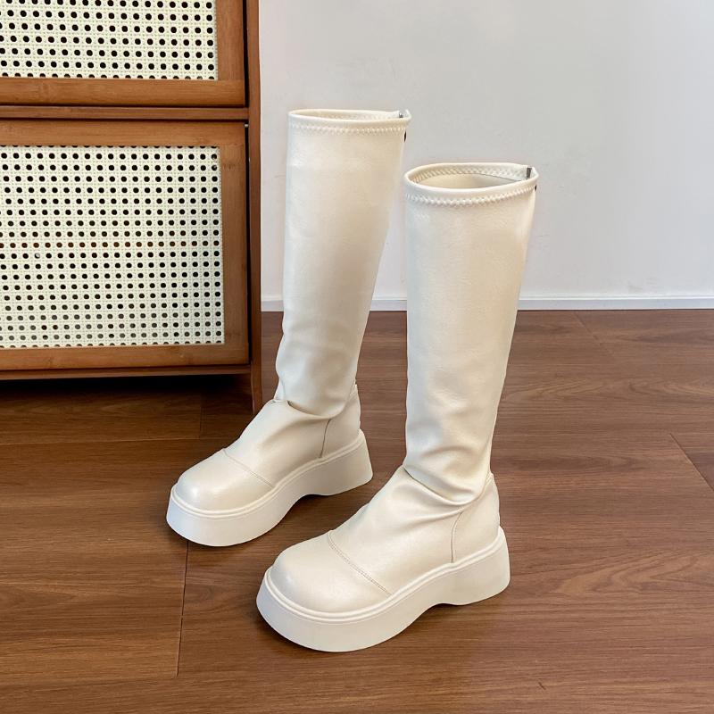 Autumn Winter Platform Thick Sole Women Knee High Boots Cosy Soft Leather Street Style  Mordern Long Booties Zapatos De Mujes