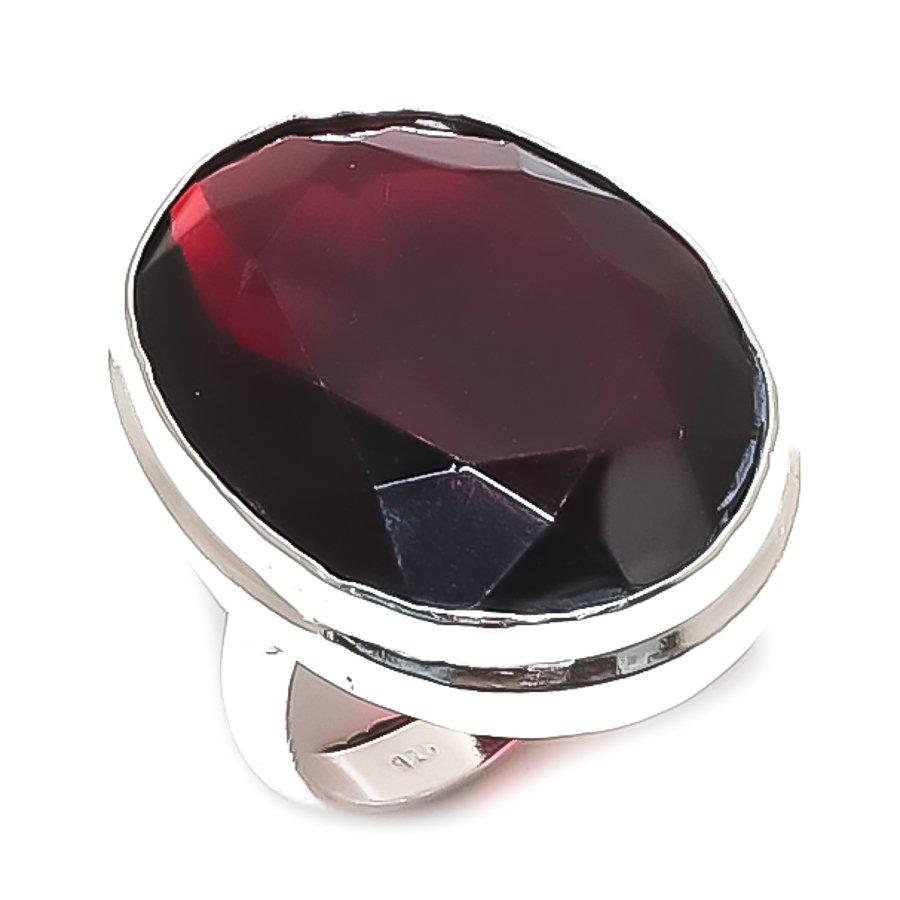 

Гранат Драгоценный камень Ручной работы Ювелирное изделие из стерлингового серебра 925 пробы Кольцо Размер 3 T6B95