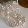 Lucyra Two-Line Silver 925 Pearl Necklace