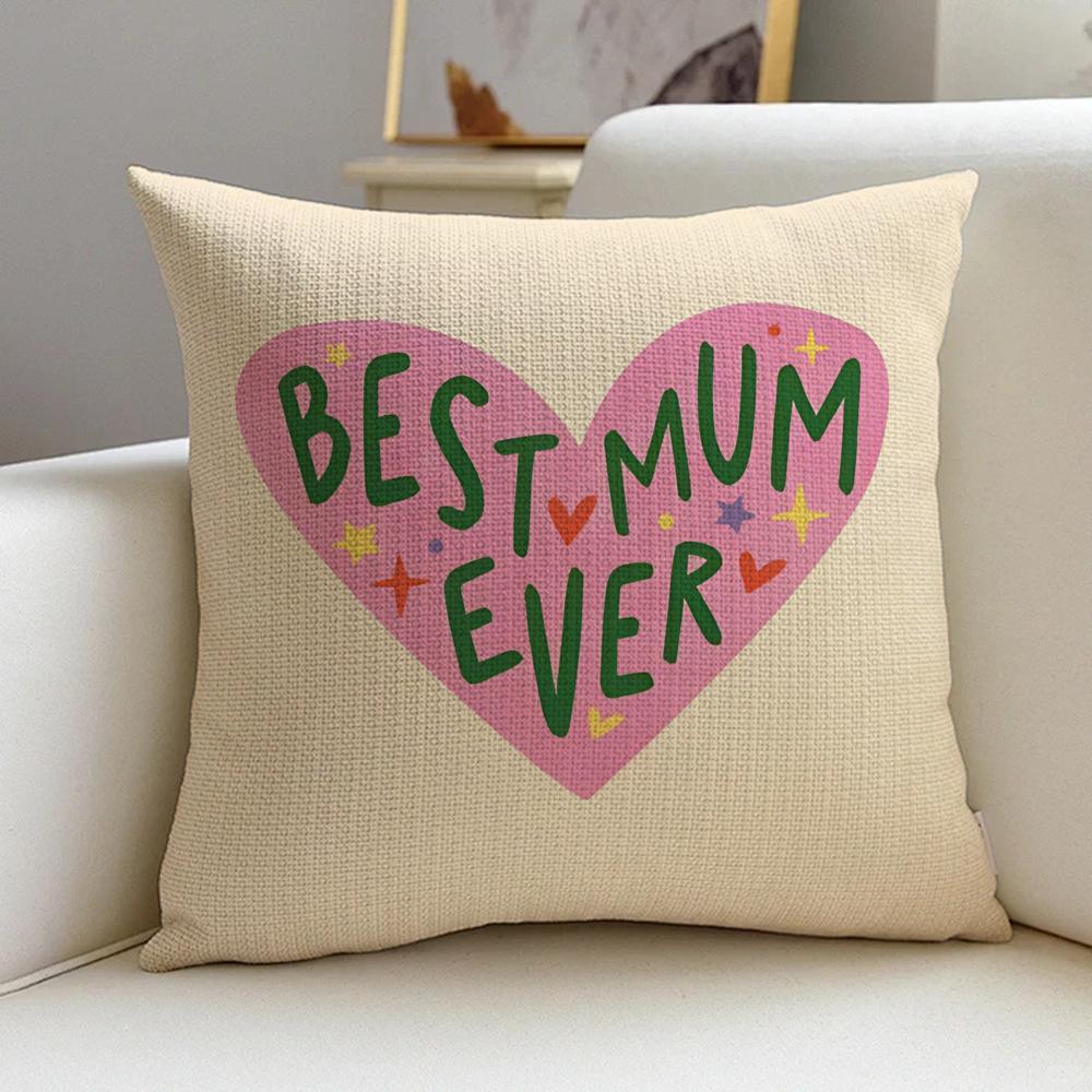 PMothers Days Cushion Cover Natural Linen Pillowcase Set AllinOne Decor for Sofa Bedroom Chair