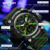 SANDA Fashion Men's Electronic Watch Multi Functional Outdoor Sports Waterproof Calendar Night Light LED Men's Watch