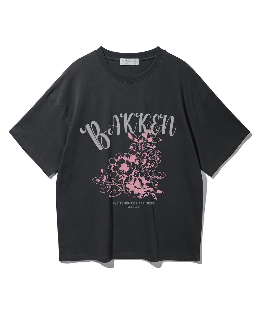 BAKKEN Blossom Short Sleeve T-Shirt Bk3996_Charcoal