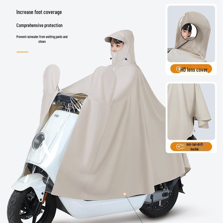 Women's Electric Car Rain Cover - Long, Full Body, Storm-Proof, One-Piece Thickened and Enlarged Poncho.