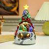 Christmas Tree Light House Music Decoration Adult Children Rotating Train Winter Scene House Desktop Holiday Decor A