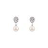 Elegant French Retro Zircon & Pearl Drop Earrings for Women