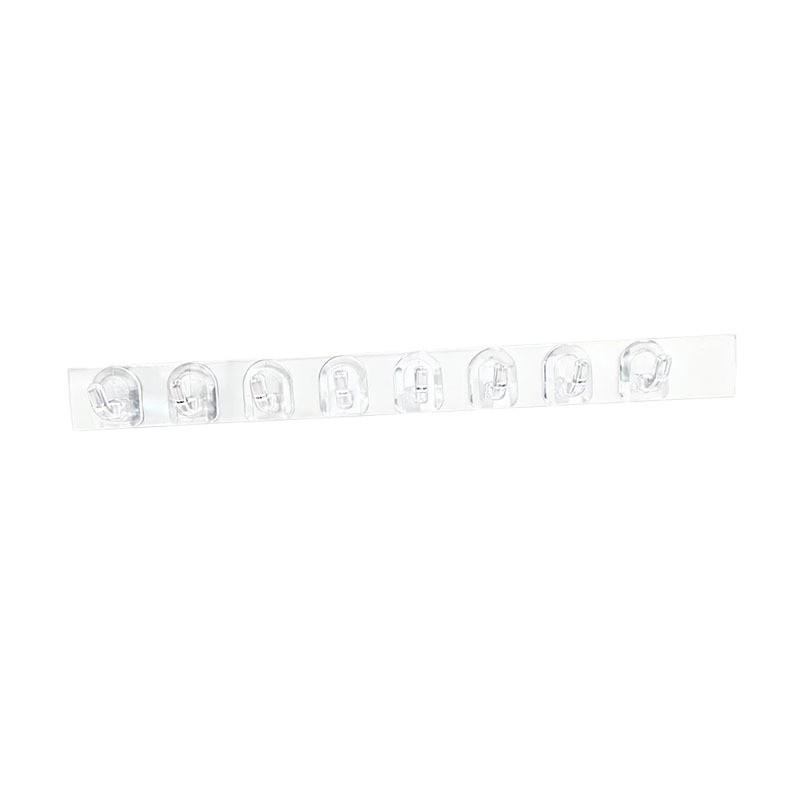 Wall-Mounted Transparent Jewelry & Hair Accessory Rack with Eight Hooks