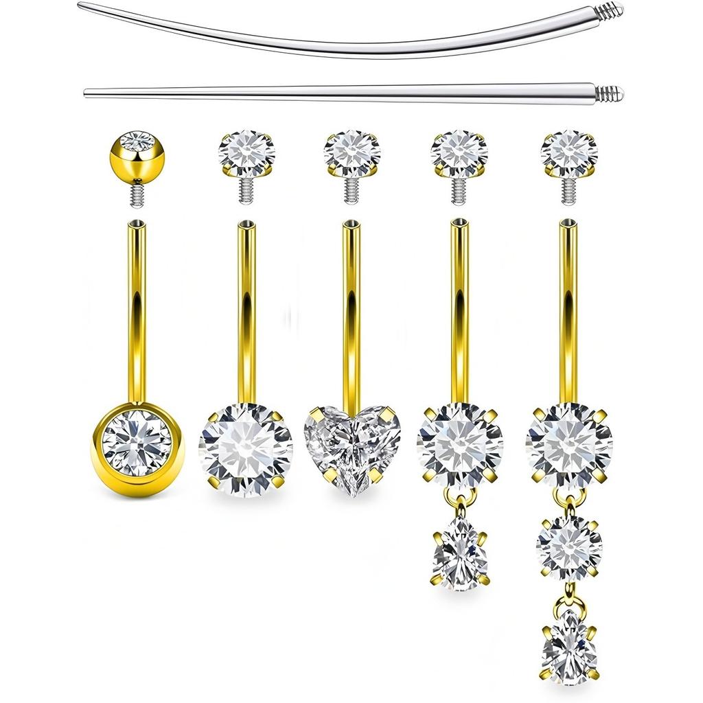 Multi-Style Stainless Steel Trendy Unisex Umbilical Navel Piercing Accessories for Wedding Birthday Anniversary