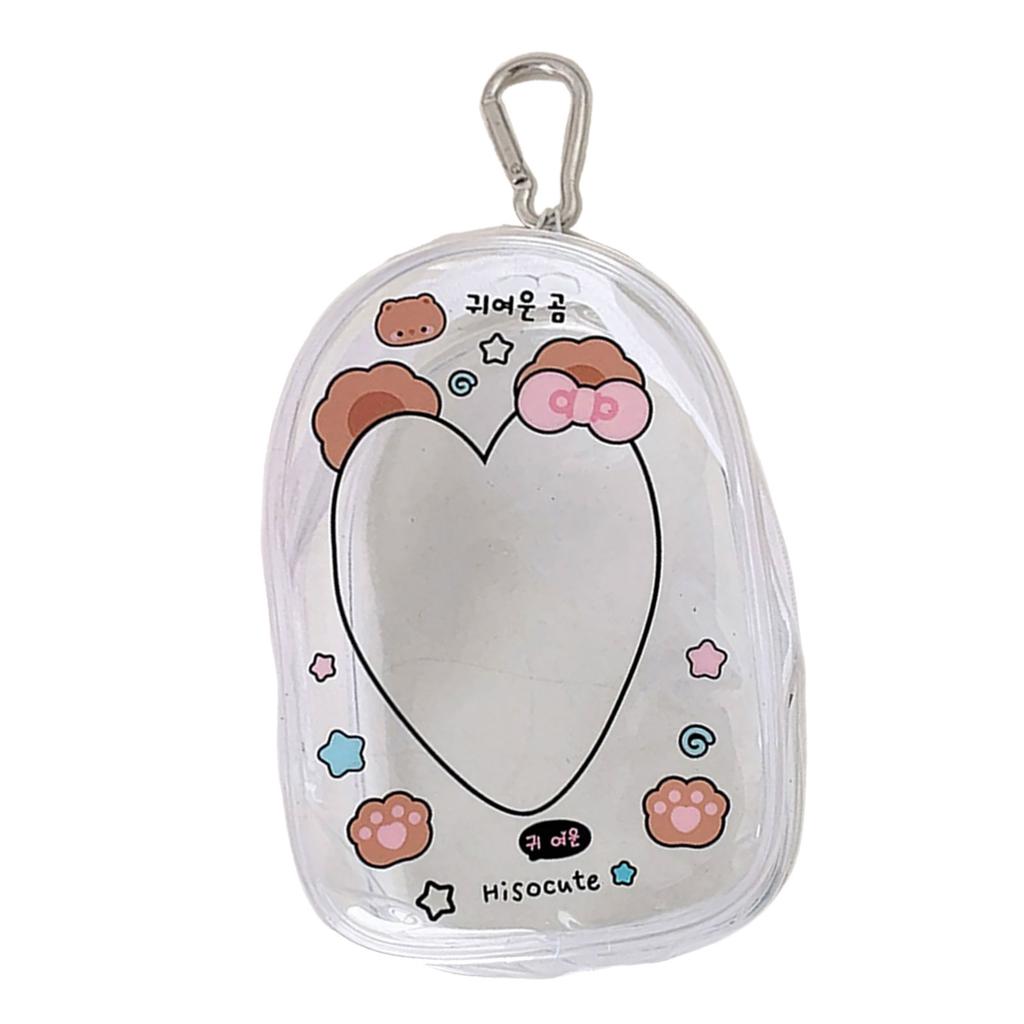 Portable Clear Hanging Storage Bag For Mini Figures Dolls Collectibles With Keychain Attachment And Zipper Closure